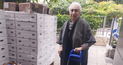 קשישים זוכים לסלים לחג (תמונה: יח"צ)