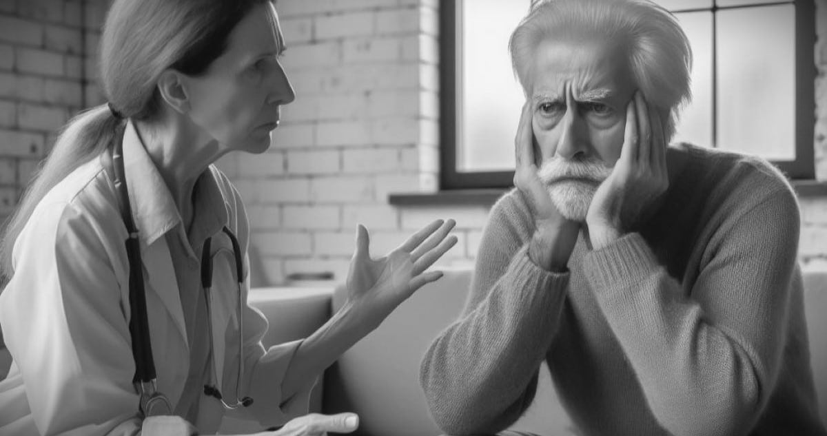 מטופל כועס בקליניקה. עיבוד AI - מדיה היפר לוקאלית