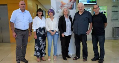 מימין: פרופ׳ יורם בונה, עמנואל כהן, אילנה מושקין, איריס שנייד, רונית שוסל, דדי עטאס, מנכ"ל אלו"ט (צילום: יפעת פאר)
