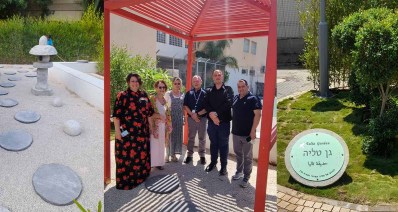 הגינה היפנית באברבנאל, ובמרכז: זיו עייני, צביקה ברוט, יובל מלמד, רוני פדרמן, דפנה נחושתן, מורן גרוס (צילום: אברבנאל)