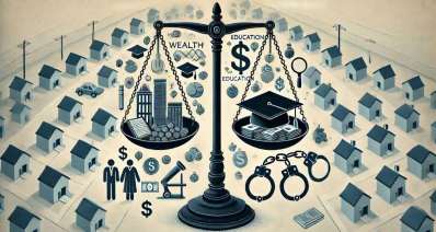 הקשר בין חינוך לפשיעה. איור AI - מערכת