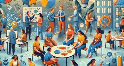 אוטיזם וקהילה. איור AI - מערכת