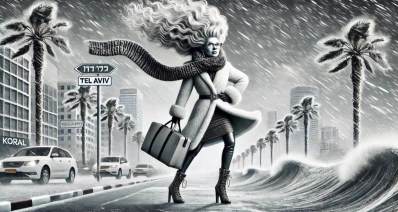 הסופה קורל. איור AI - מערכת