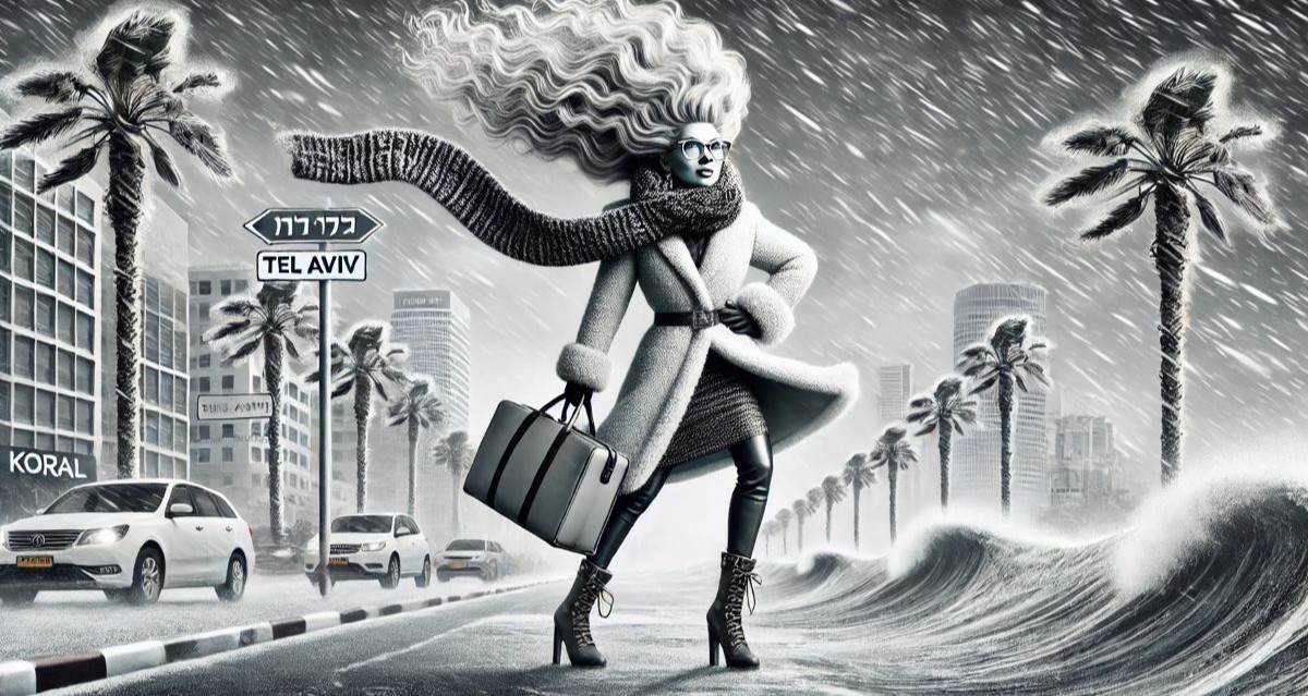 הסופה קורל. איור AI - מערכת