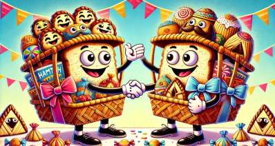 משלוח מנות - ביטוי של ערבות הדדית. איור AI - מערכת