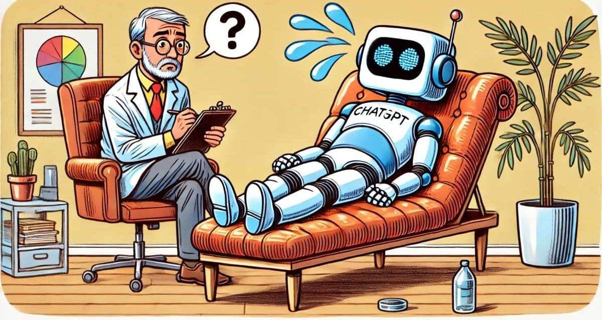 chatgpt על ספת הפסיכולוג. איור AI - מערכת