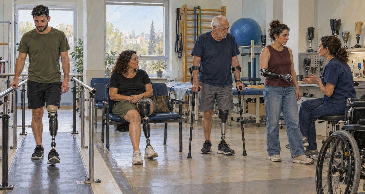 קטועות וקטועי גפיים. איור AI: אתר רגישות