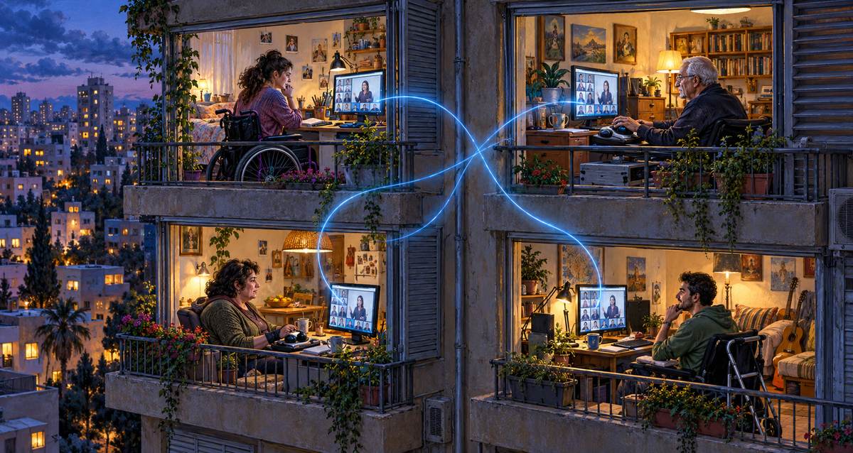 לימודים מקוונים לאנשים עם מוגבלויות. איור AI: אתר רגישות