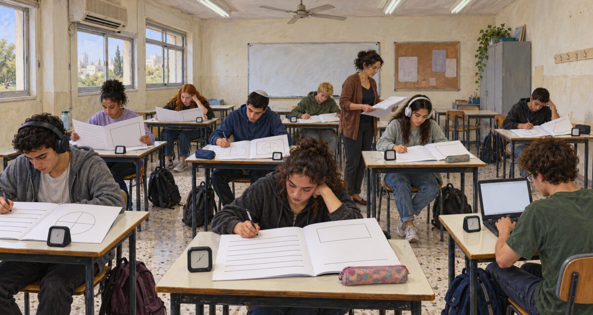 בחינה מותאמת ללקויות קשב וריכוז. איור AI: אתר רגישות